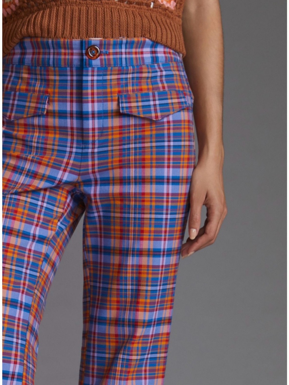 Maeve Anthropologie Flared Plaid Pants - Picture 2 of 11
